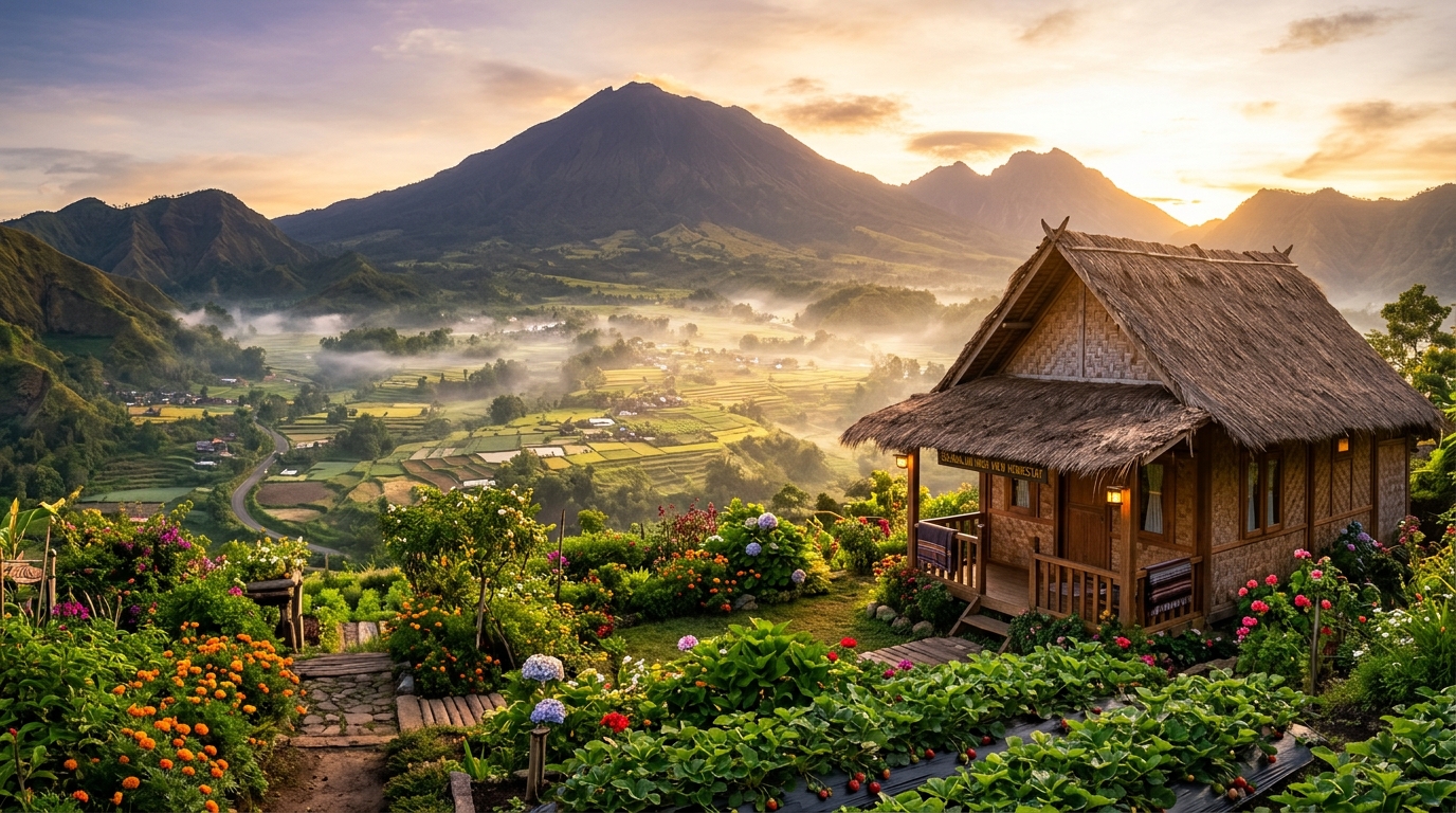 Pemandangan Bale Keluarga Homestay Sembalun
